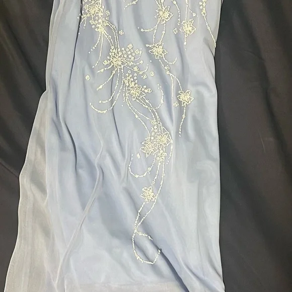 Byer Too Vintage Fairy Y2K Periwinkle Blue Mesh Dress Sz Medium - Picture 2 of 7